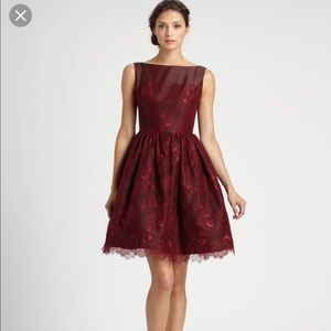 Monique Lhuillier Lace Overlay Dress